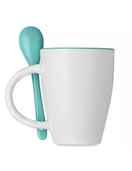 Bicolour mug with spoon 250 ml DUAL