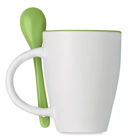 Bicolour mug with spoon 250 ml DUAL
