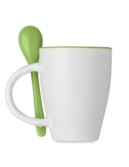 Bicolour mug with spoon 250 ml DUAL