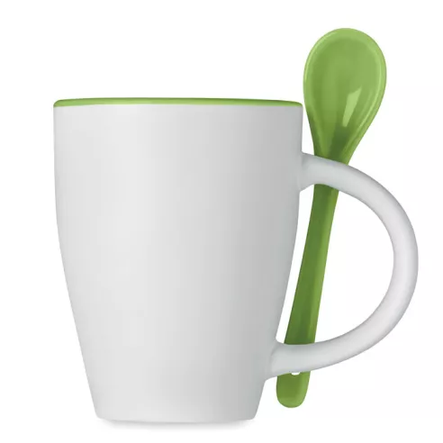 Bicolour mug with spoon 250 ml DUAL