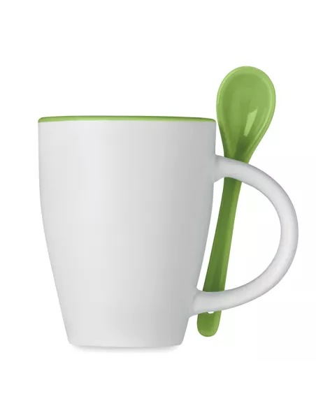 Bicolour mug with spoon 250 ml DUAL