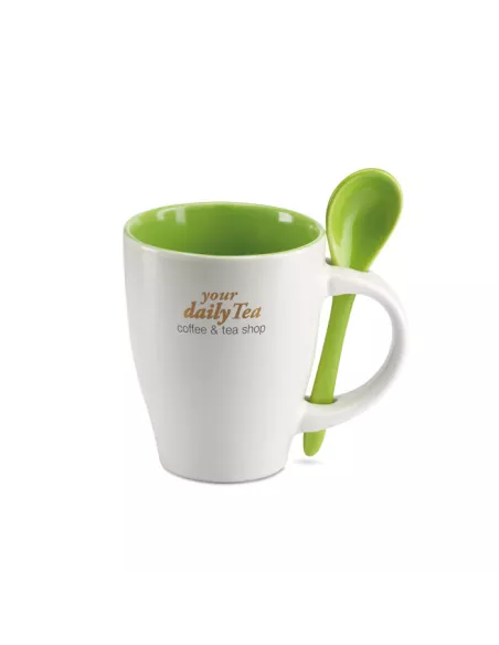 Bicolour mug with spoon 250 ml DUAL