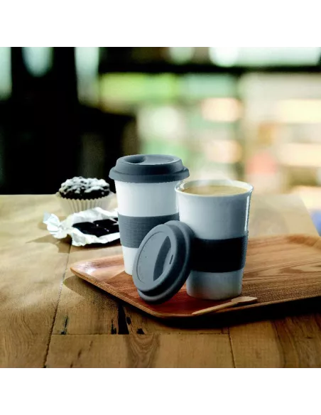 Taza cerámica y tapa silicona TRIBECA