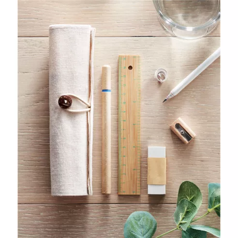 Set papeleria en bolsa algodón ECOSET