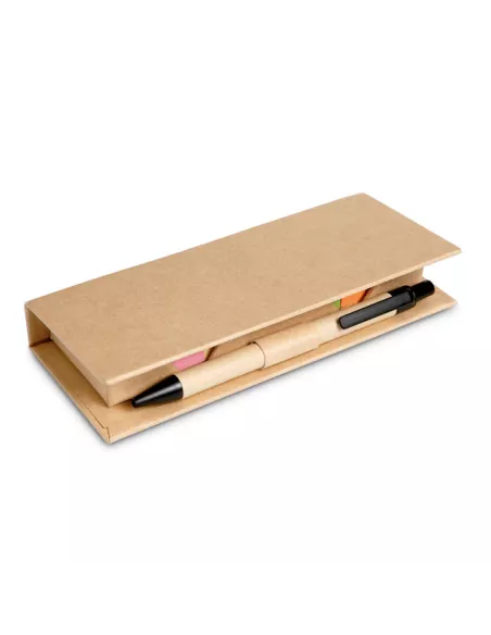 Sticky memo set recycked w/pen STIBOX