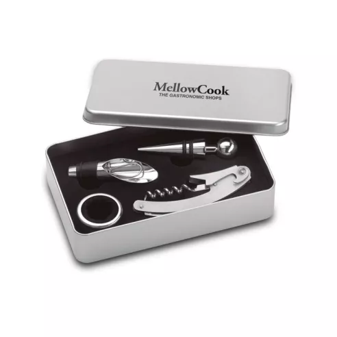 Set de vino en caja de metal WINORY