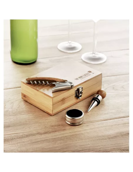 Set de vino en caja de bambú SONOMA