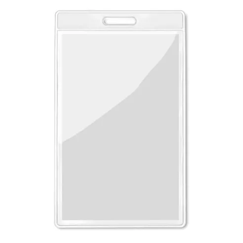 Transparent badge 7.5cmx12.5cm BADGO