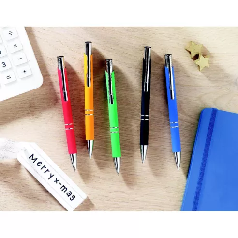 Ball pen in rubberised finish AOSTA