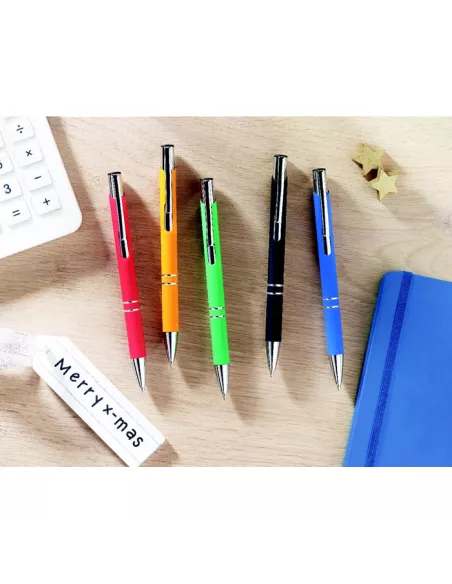 Ball pen in rubberised finish AOSTA
