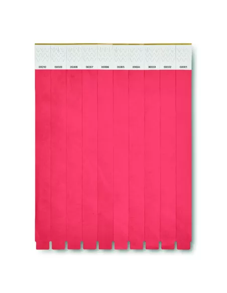 One sheet of 10 wristbands TYVEK