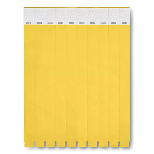 One sheet of 10 wristbands TYVEK