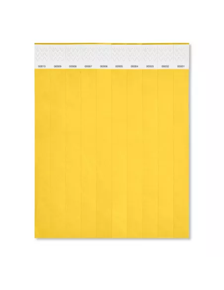 One sheet of 10 wristbands TYVEK