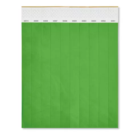 One sheet of 10 wristbands TYVEK