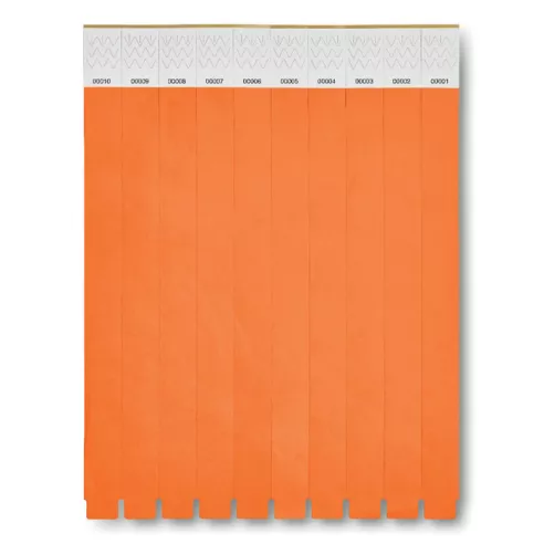 One sheet of 10 wristbands TYVEK