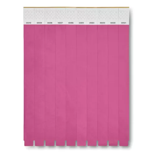 One sheet of 10 wristbands TYVEK