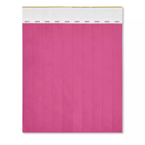 One sheet of 10 wristbands TYVEK