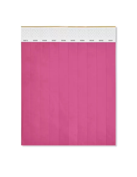 One sheet of 10 wristbands TYVEK