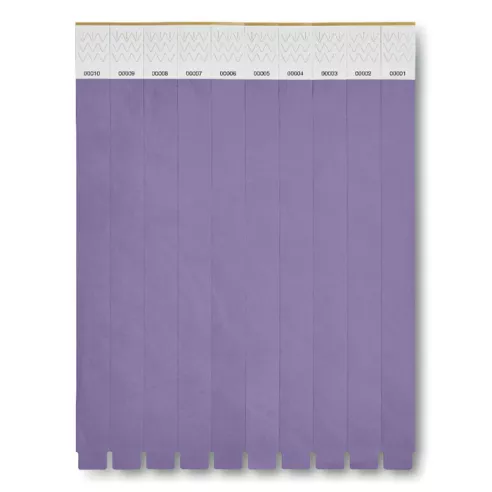 One sheet of 10 wristbands TYVEK