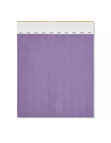 One sheet of 10 wristbands TYVEK