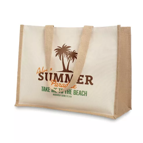 Jute and canvas shopping bag CAMPO DE FIORI