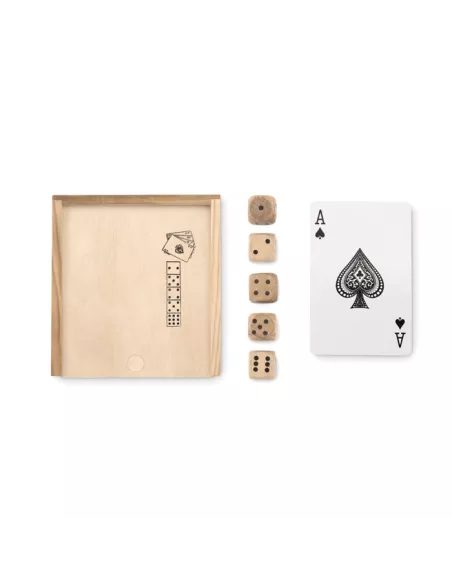 Cards and dices in box LAS VEGAS