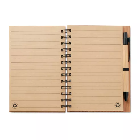 Bamboo notebook with pen lined BAMBLOC