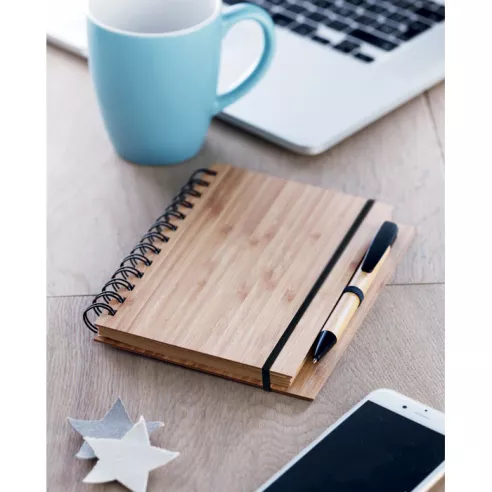 Bamboo notebook with pen lined BAMBLOC