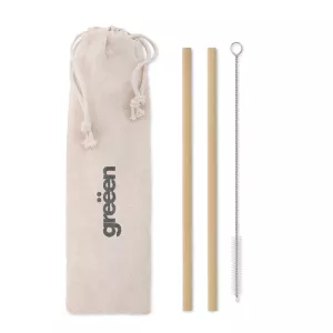 Pajita bambú cepillo funda NATURAL STRAW