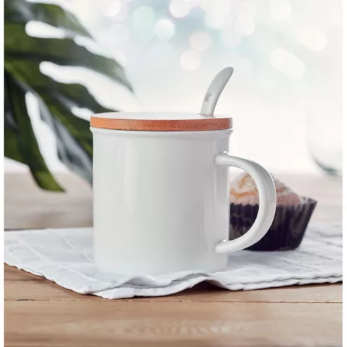 Taza de porcelana con tapa KENYA