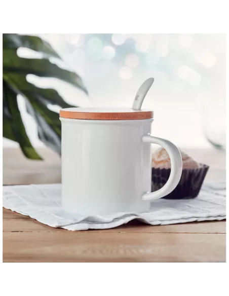 Taza de porcelana con tapa KENYA