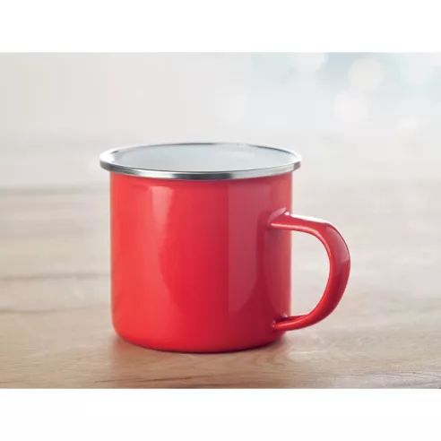 Taza de metal esmaltado 350 ml PLATEADO