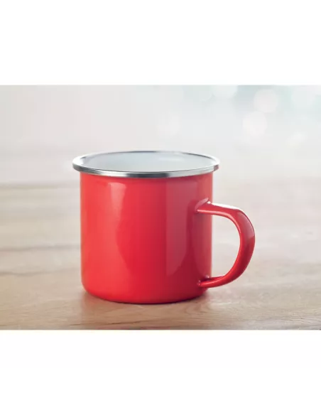 Metal mug with enamel layer PLATEADO