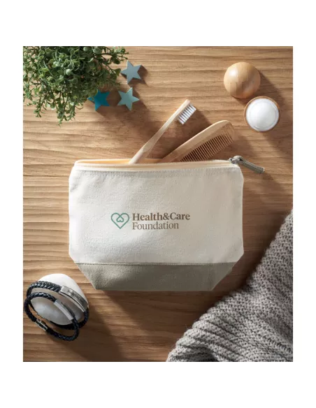 Bicolour cotton cosmetic bag KLEUREN