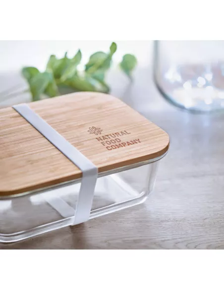 Fiambrera vidrio y tapa bambú TUNDRA LUNCHBOX