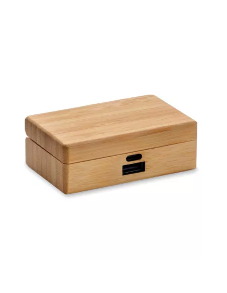 TWS earbuds in bamboo case OREBAM
