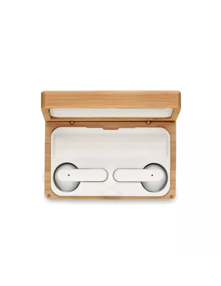 TWS earbuds in bamboo case OREBAM