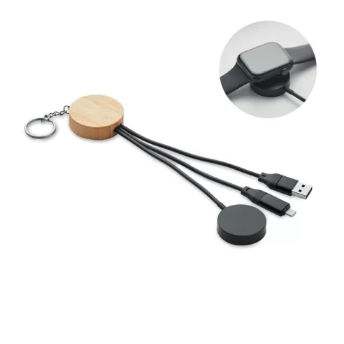 Key ring with 4 in 1 60W cable BULE