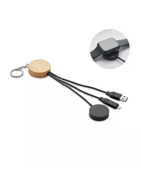 Key ring with 4 in 1 60W cable BULE