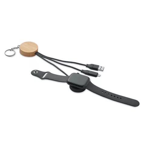 Key ring with 4 in 1 60W cable BULE