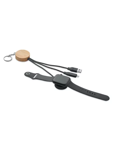 Key ring with 4 in 1 60W cable BULE
