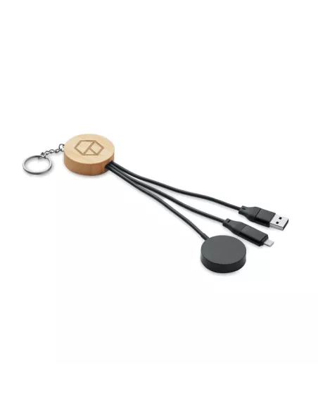 Key ring with 4 in 1 60W cable BULE