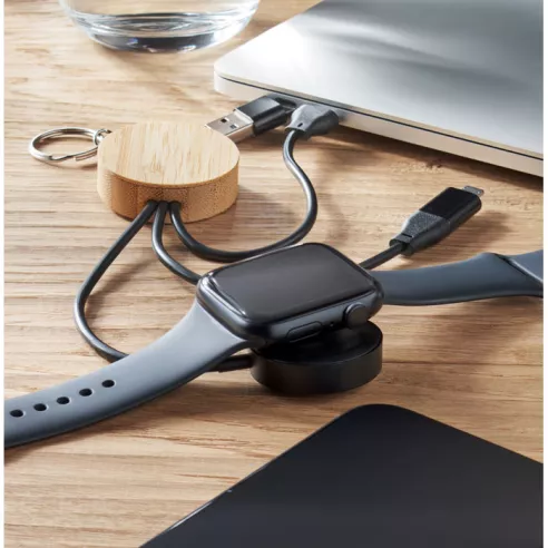 Key ring with 4 in 1 60W cable BULE