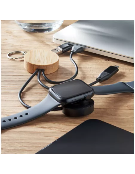 Key ring with 4 in 1 60W cable BULE