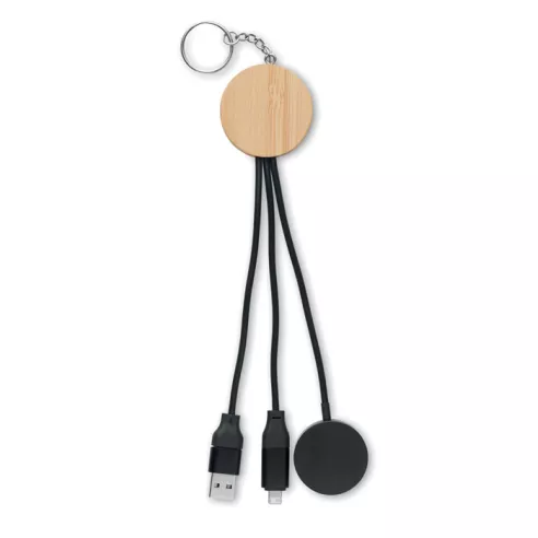 Key ring with 4 in 1 60W cable BULE