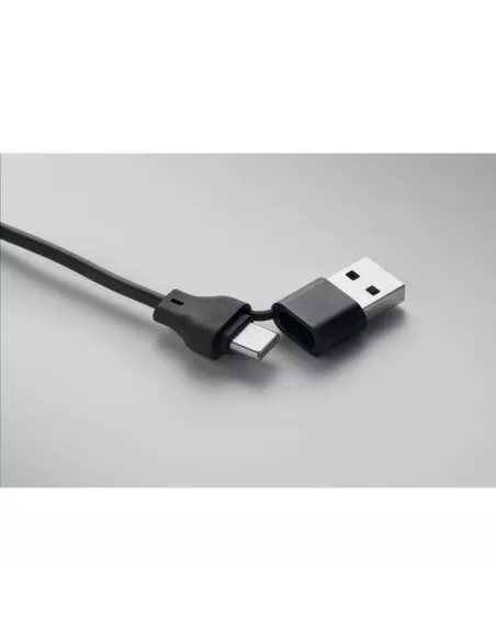 Key ring with 4 in 1 60W cable BULE