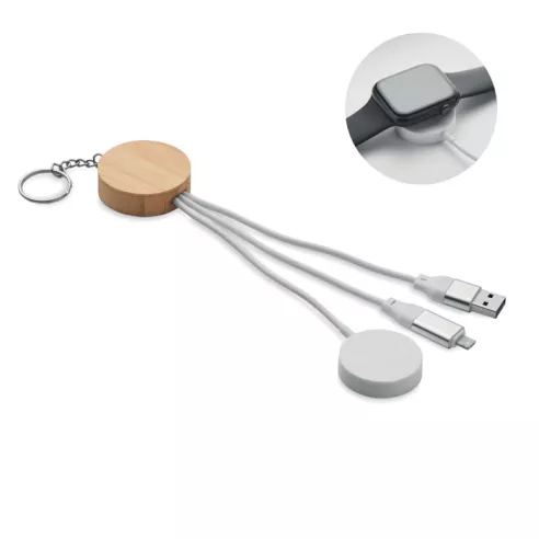 Key ring with 4 in 1 60W cable BULE