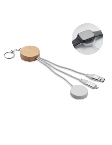 Key ring with 4 in 1 60W cable BULE
