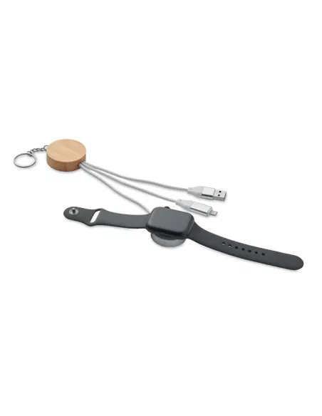 Key ring with 4 in 1 60W cable BULE