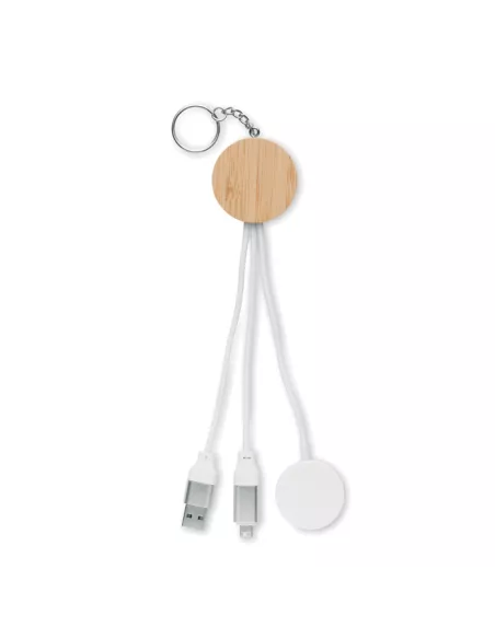 Key ring with 4 in 1 60W cable BULE